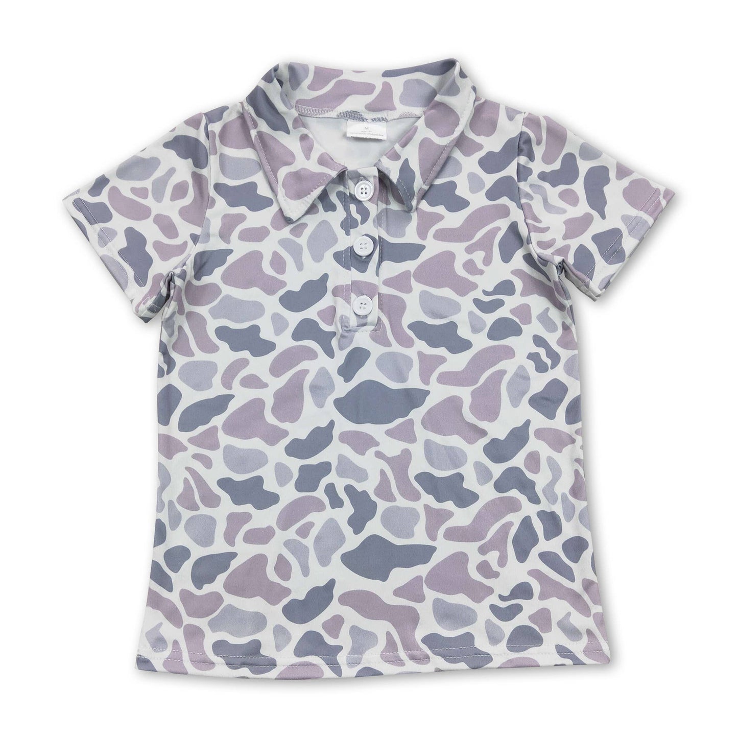 Short sleeves camo kids boys summer polo shirt