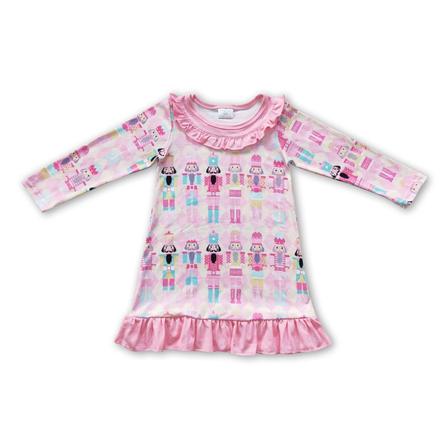 Pink long sleeves ballet kids girls Christmas night gown