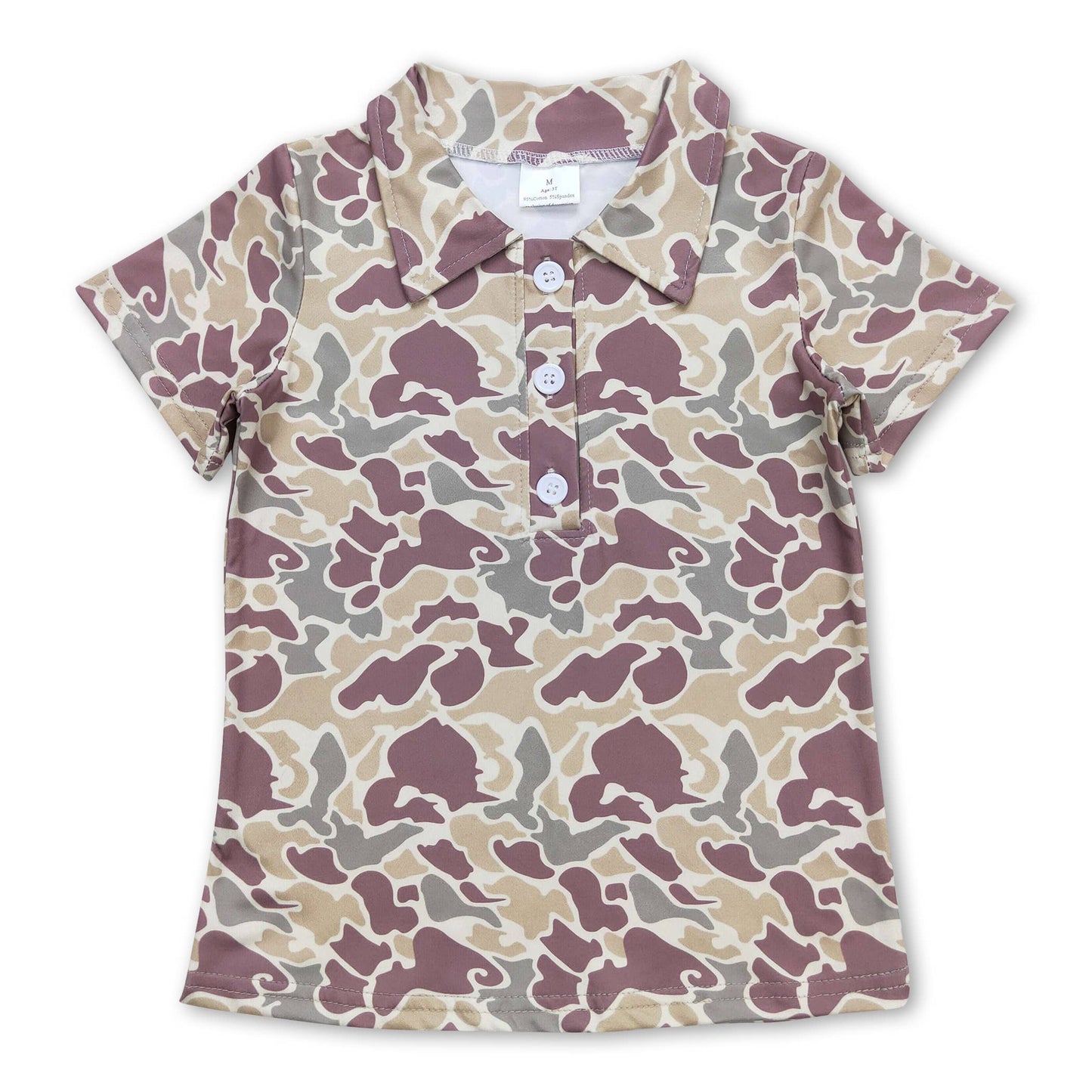 Short sleeves camo kids boys summer polo shirt