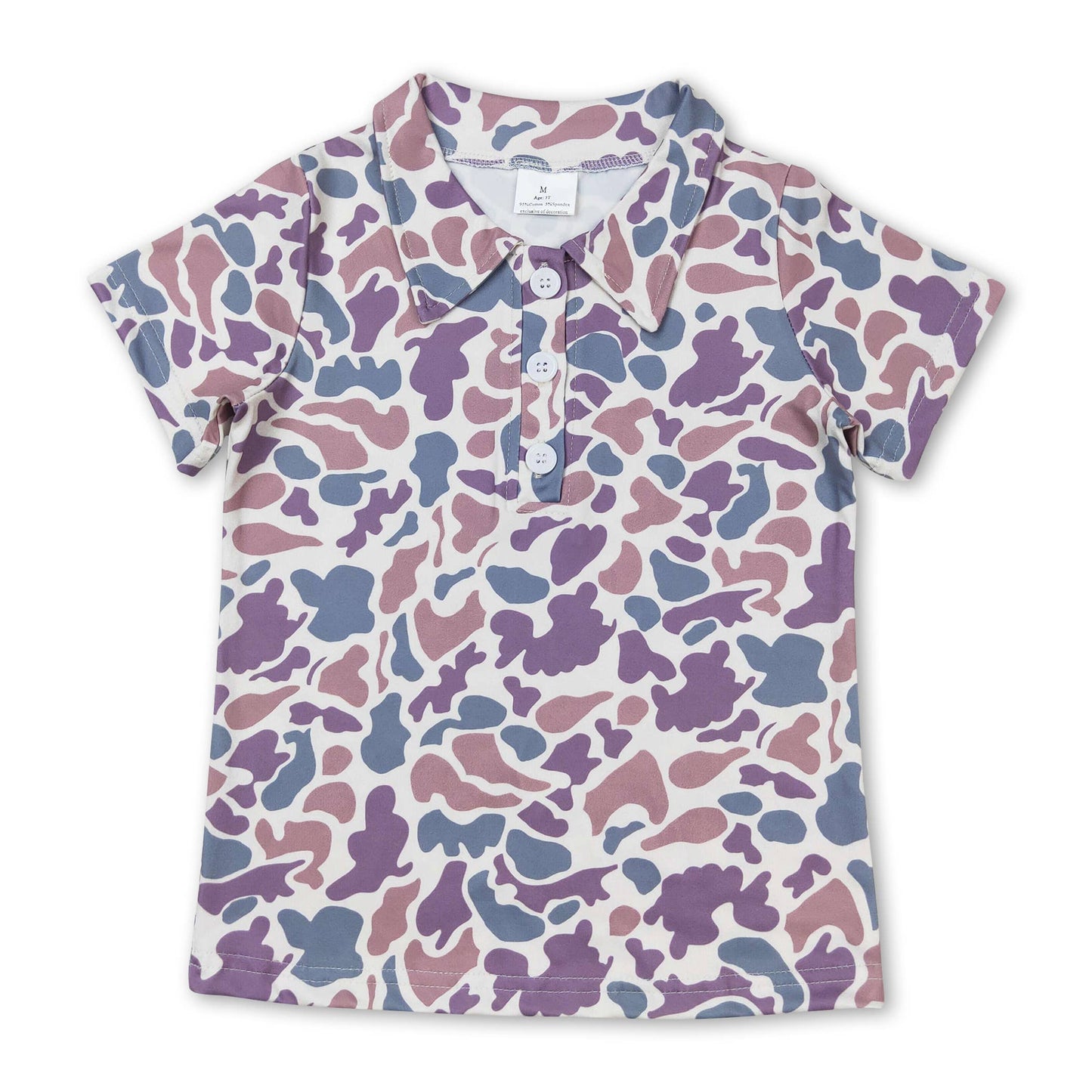 Short sleeves camo kids boys summer polo shirt